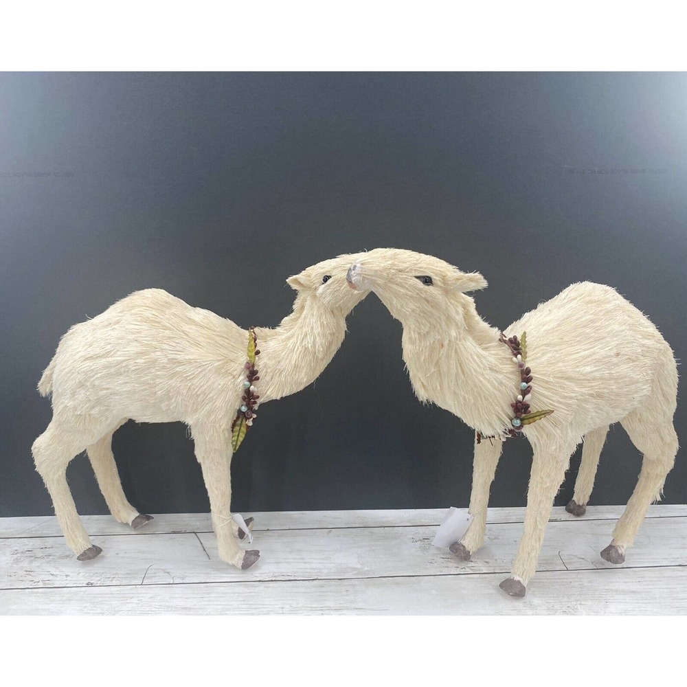 Trademark Exclusive Large Pair Decorative Nativity Standing Lamas/Camels 15x17"
